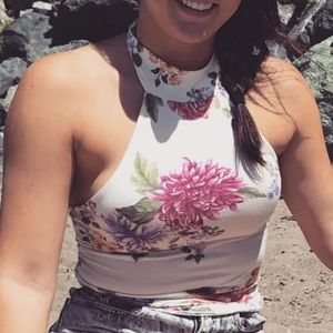 Floral halter top